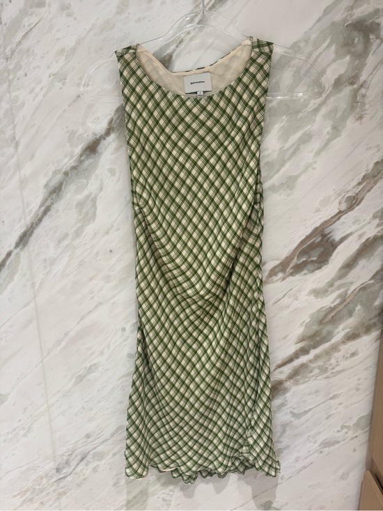 Reformation Dresses & Skirts - Reformation Green and Cream Plaid Sleeveless Slip Dress